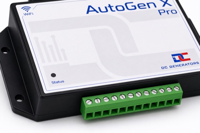 AutoGen X Pro close-up of label and terminal block